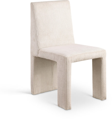 Benson Corduroy Dining Chair in Beige, Set of 2 from Meridian - Luna Furniture