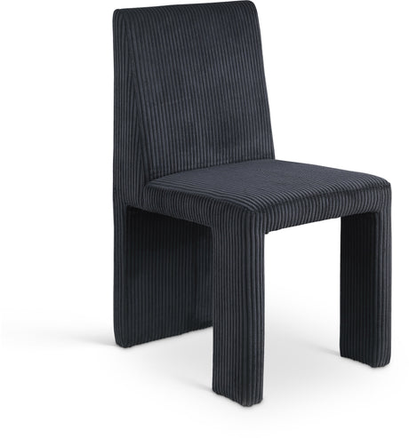 Benson Corduroy Dining Chair in Black, Set of 2 from Meridian - Luna Furniture