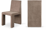 Benson Corduroy Dining Chair in Brown, Set of 2 from Meridian - Luna Furniture