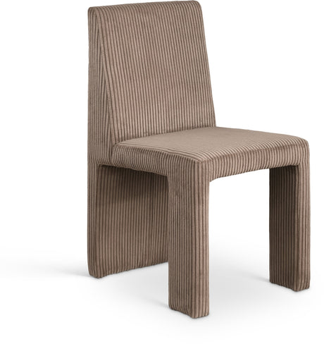 Benson Corduroy Dining Chair in Brown, Set of 2 from Meridian - Luna Furniture