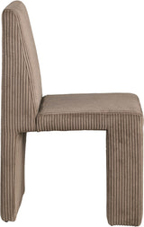 Benson Corduroy Dining Chair in Brown, Set of 2 from Meridian - Luna Furniture