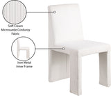 Benson Corduroy Dining Chair in Cream, Set of 2 from Meridian - Luna Furniture