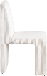 Benson Corduroy Dining Chair in Cream, Set of 2 from Meridian - Luna Furniture