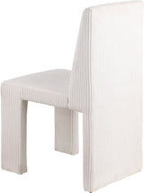 Benson Corduroy Dining Chair in Cream, Set of 2 from Meridian - Luna Furniture