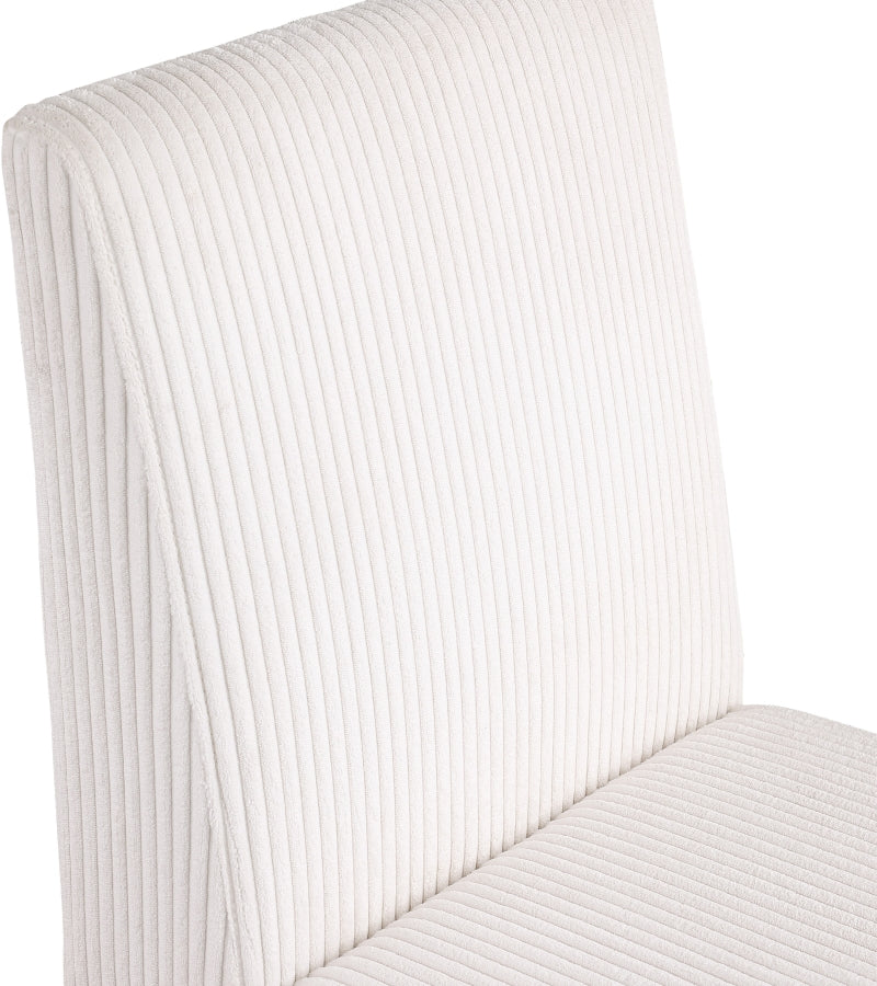 Benson Corduroy Dining Chair in Cream, Set of 2 from Meridian - Luna Furniture