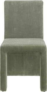 Benson Corduroy Dining Chair in Green, Set of 2 from Meridian - Luna Furniture