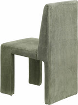 Benson Corduroy Dining Chair in Green, Set of 2 from Meridian - Luna Furniture