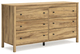 Bermacy Full Panel Headboard with Dresser and 2 Nightstands in Light Brown from Ashley - Luna Furniture