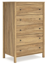 Bermacy Full Panel Headboard with Dresser, Chest and 2 Nightstands in Light Brown from Ashley - Luna Furniture