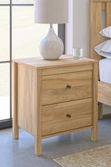 Bermacy Full Panel Headboard with Dresser, Chest and 2 Nightstands in Light Brown from Ashley - Luna Furniture