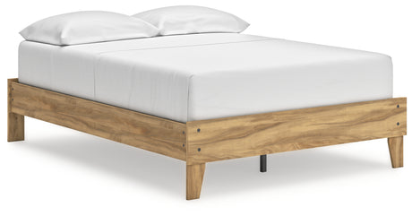 Bermacy Full Platform Bed with 2 Nightstands in Light Brown from Ashley - Luna Furniture