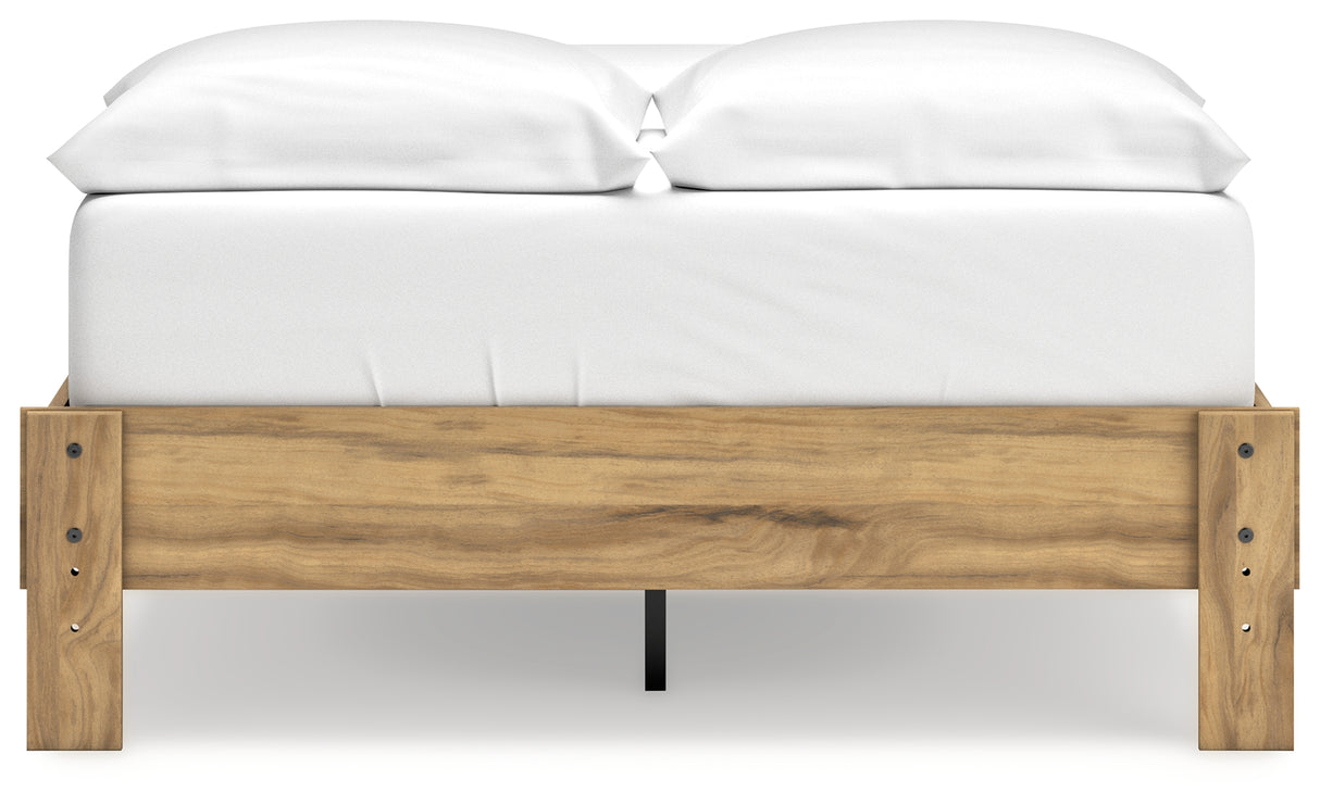 Bermacy Full Platform Bed with 2 Nightstands in Light Brown from Ashley - Luna Furniture