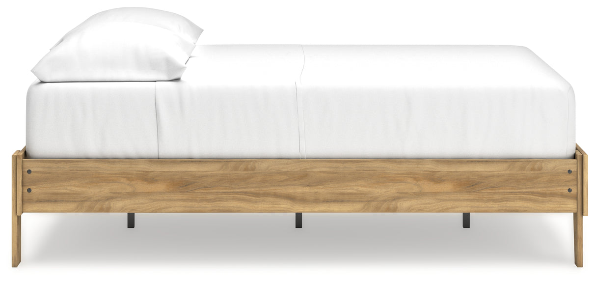 Bermacy Full Platform Bed with Dresser and Chest in Light Brown from Ashley - Luna Furniture