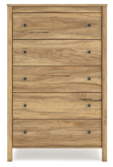 Bermacy Queen Panel Headboard with Dresser, Chest and 2 Nightstands in Light Brown from Ashley - Luna Furniture