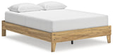 Bermacy Queen Platform Bed with 2 Nightstands in Light Brown from Ashley - Luna Furniture