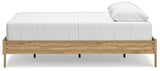 Bermacy Queen Platform Bed with 2 Nightstands in Light Brown from Ashley - Luna Furniture