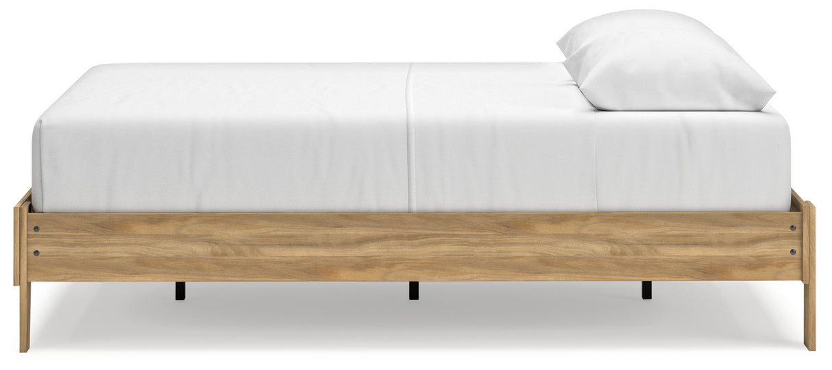 Bermacy Queen Platform Bed with Dresser and Chest in Light Brown from Ashley - Luna Furniture