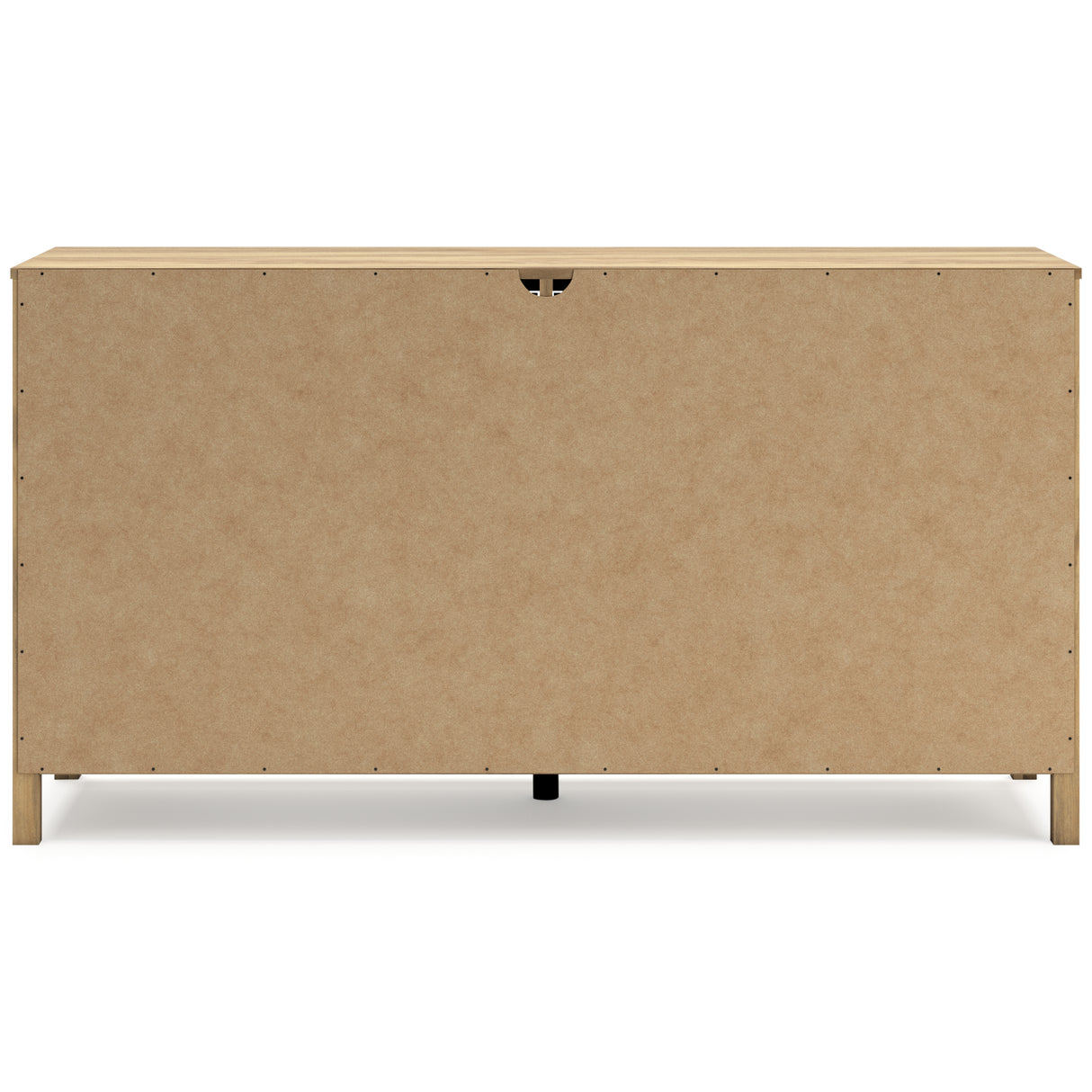 Bermacy Queen Platform Panel Bed with Dresser in Light Brown - PKG017254