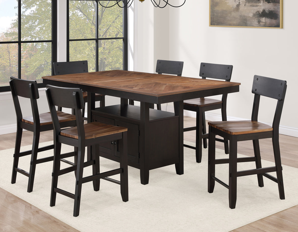 Bermuda 6-PIece Counter Dining Set - SET | BEM500PT | BEM500CCBN | BEM500CC(4)