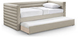 Beverly Vegan Leather Twin Daybed Beige from Meridian - Luna Furniture