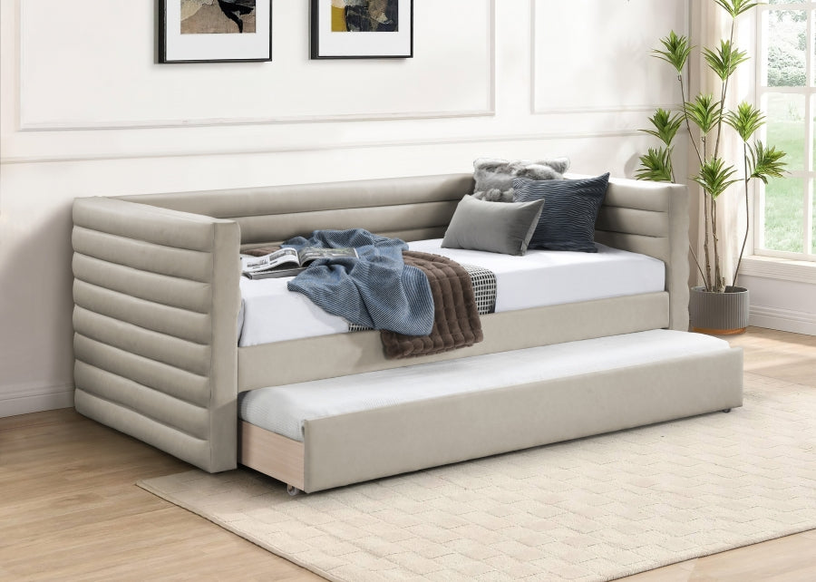 Beverly Vegan Leather Twin Daybed Beige from Meridian - Luna Furniture