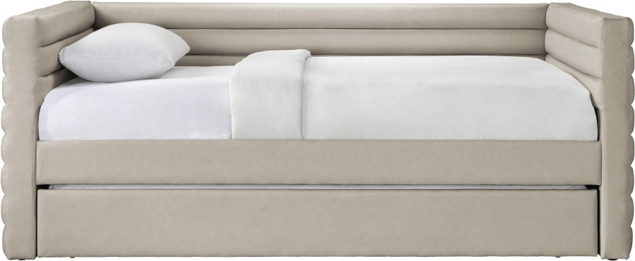 Beverly Vegan Leather Twin Daybed Beige from Meridian - Luna Furniture