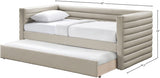 Beverly Vegan Leather Twin Daybed Beige from Meridian - Luna Furniture