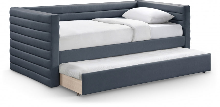 Beverly Vegan Leather Twin Daybed Blue from Meridian - Luna Furniture