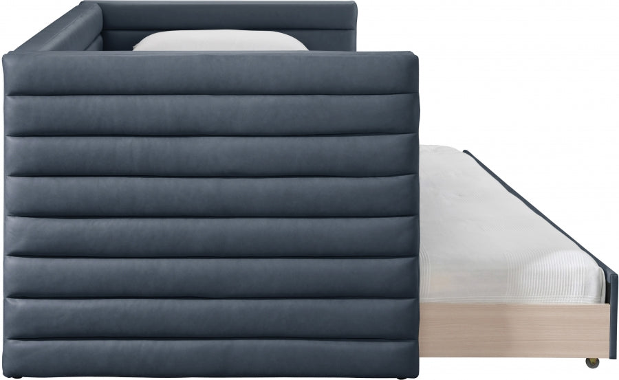 Beverly Vegan Leather Twin Daybed Blue from Meridian - Luna Furniture