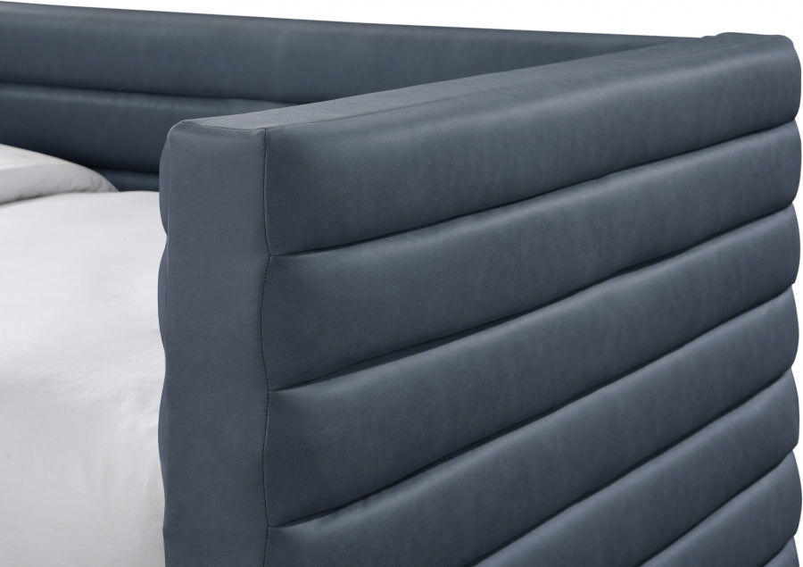 Beverly Vegan Leather Twin Daybed Blue from Meridian - Luna Furniture