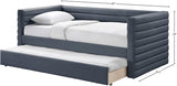 Beverly Vegan Leather Twin Daybed Blue from Meridian - Luna Furniture