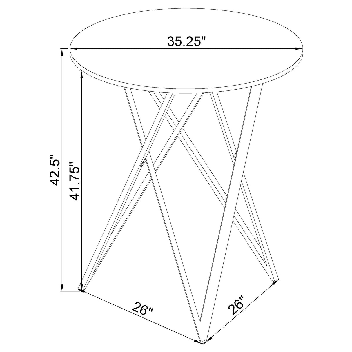 Bexter Faux Marble Round Top Bar Table White and Chrome from Coaster - Luna Furniture