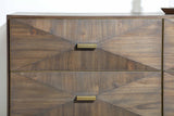 Wynn 6-Drawer Double Dresser in Burnished Brown Acacia, Brushed Gold - 6158.BBRN/BGLD