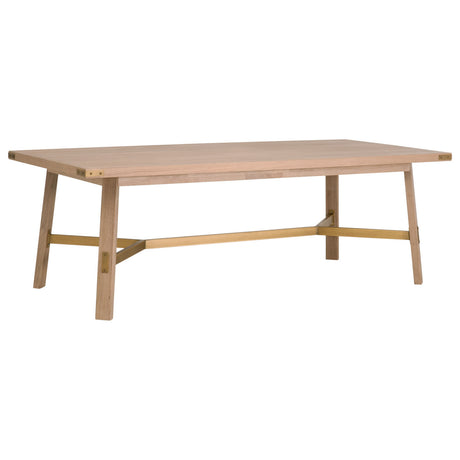 Klein Dining Table in Honey Oak, Brushed Gold - 6125.HON/BGLD