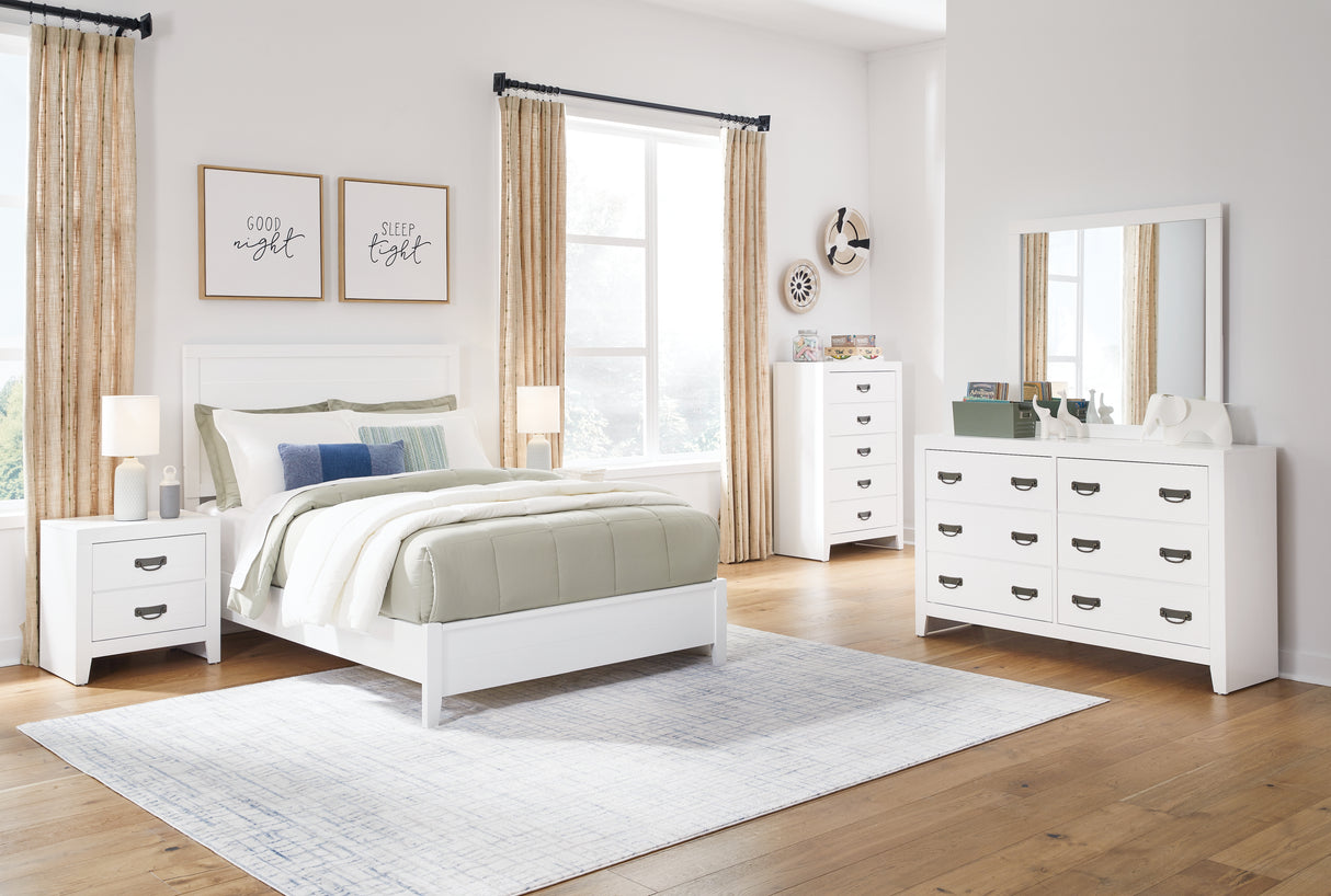 Binterglen California King Panel Bed with Dresser and Nightstand in White from Ashley - Luna Furniture