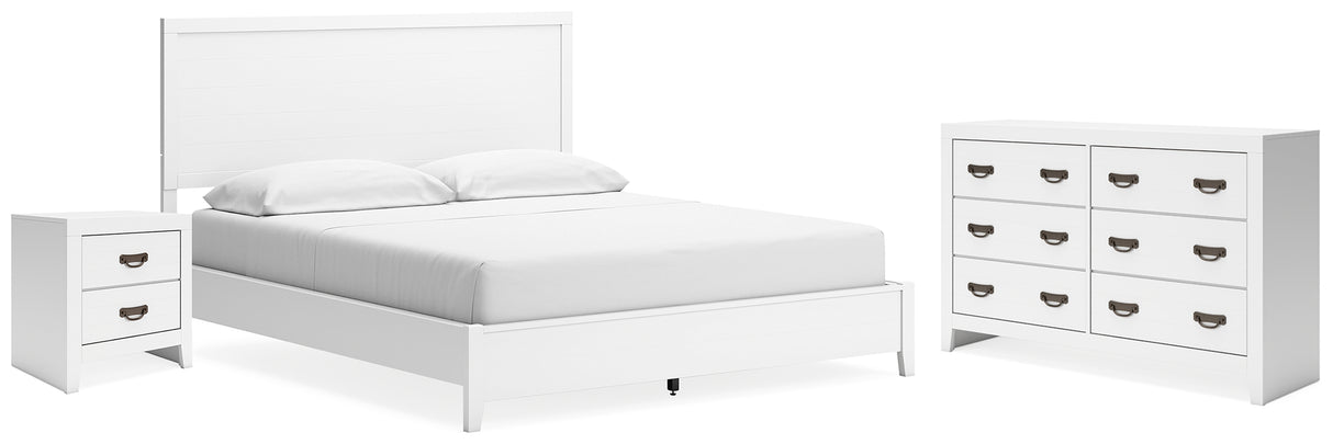 Binterglen California King Panel Bed with Dresser and Nightstand in White from Ashley - Luna Furniture