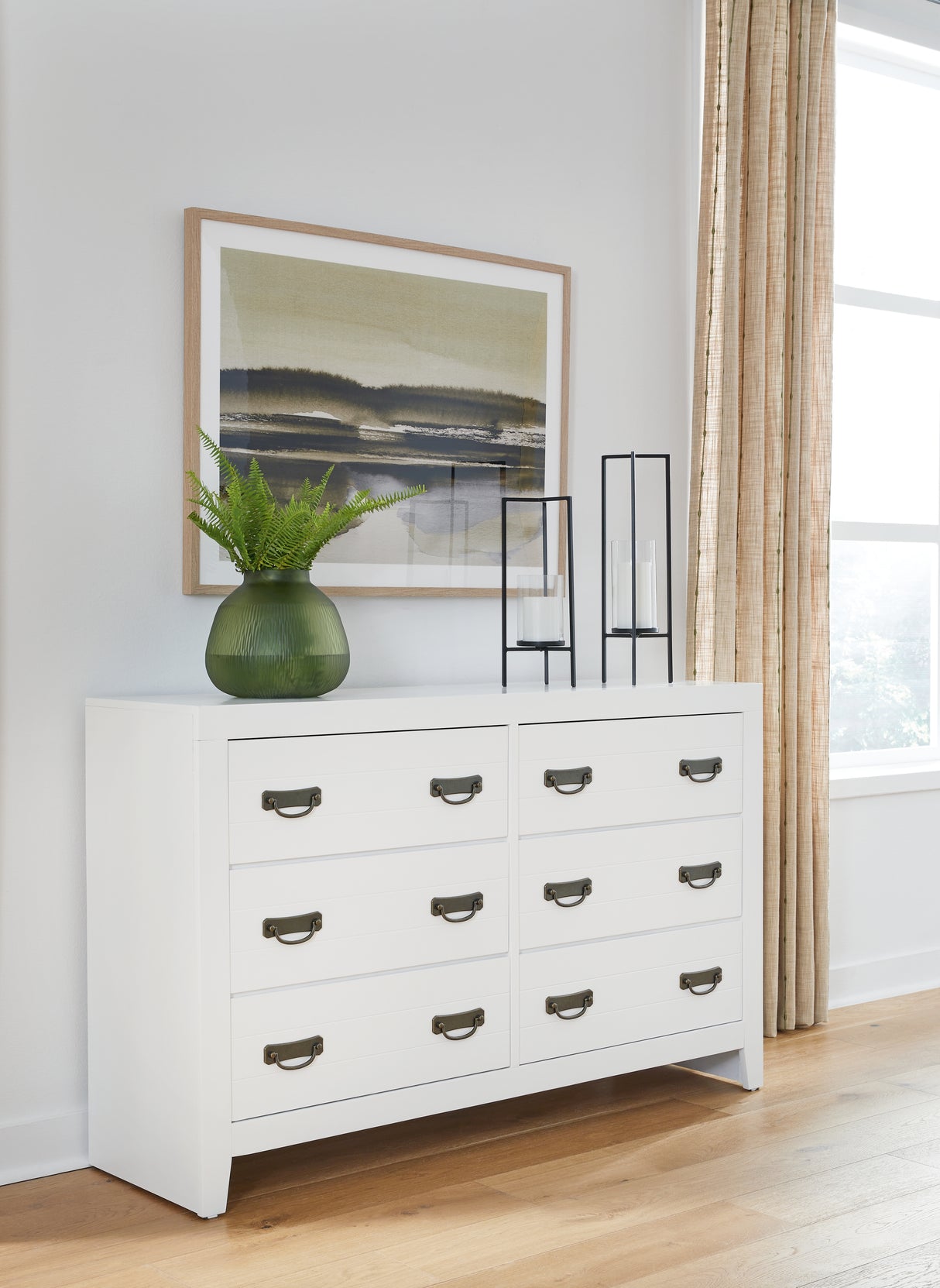 Binterglen California King Panel Bed with Dresser and Nightstand in White from Ashley - Luna Furniture