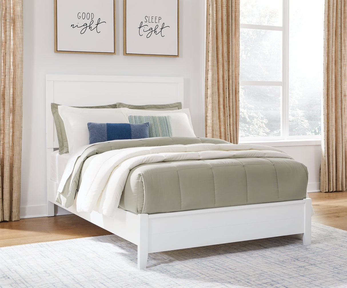 Binterglen California King Panel Bed with Dresser and Nightstand in White from Ashley - Luna Furniture