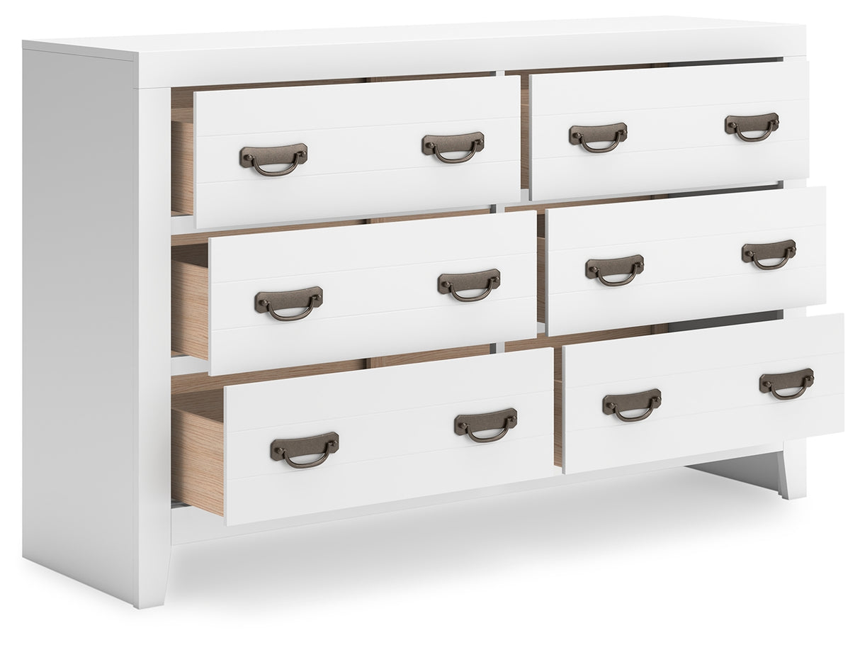 Binterglen California King Panel Bed with Dresser in White from Ashley - Luna Furniture