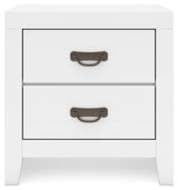 Binterglen California King Panel Bed with Mirrored Dresser, Chest and 2 Nightstands in White from Ashley - Luna Furniture