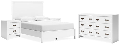 Binterglen Full Panel Bed with Dresser and 2 Nightstands in White - PKG016606