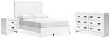 Binterglen Full Panel Bed with Dresser and Nightstand in White from Ashley - Luna Furniture