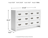 Binterglen Full Panel Bed with Dresser in White from Ashley - Luna Furniture