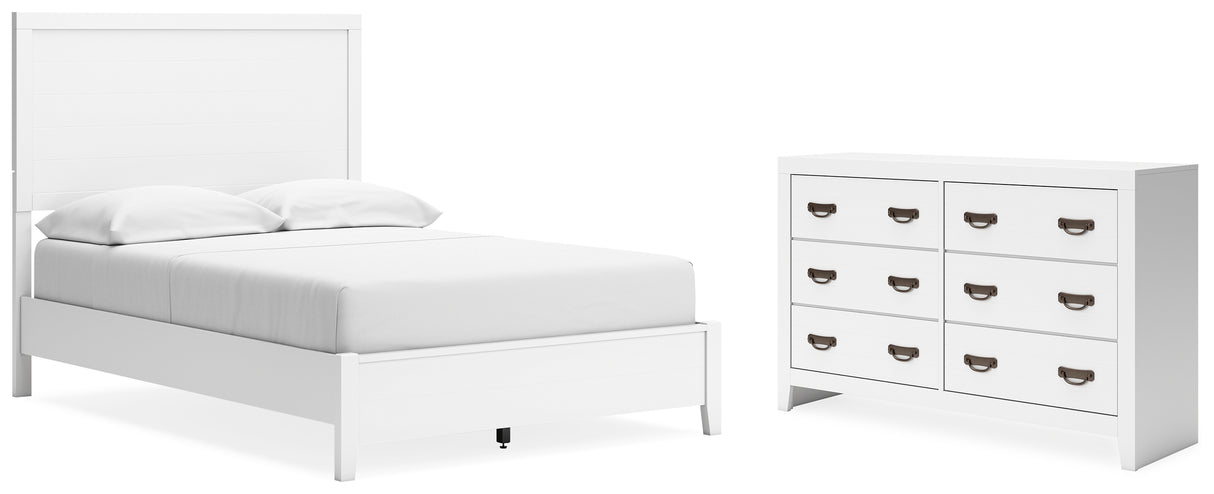 Binterglen Full Panel Bed with Dresser in White from Ashley - Luna Furniture