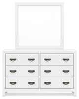 Binterglen Full Panel Bed with Mirrored Dresser and Chest in White from Ashley - Luna Furniture