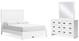 Binterglen Full Panel Bed with Mirrored Dresser in White from Ashley - Luna Furniture