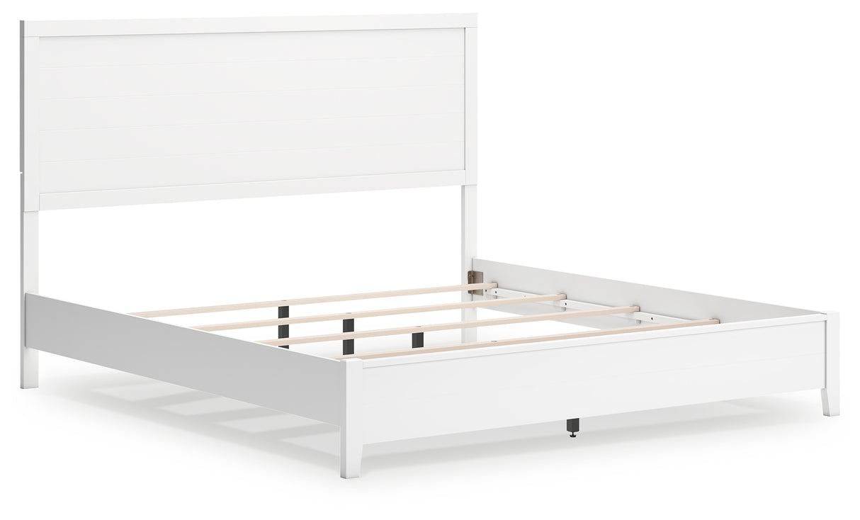 Binterglen King Panel Bed with Dresser and Nightstand in White from Ashley - Luna Furniture