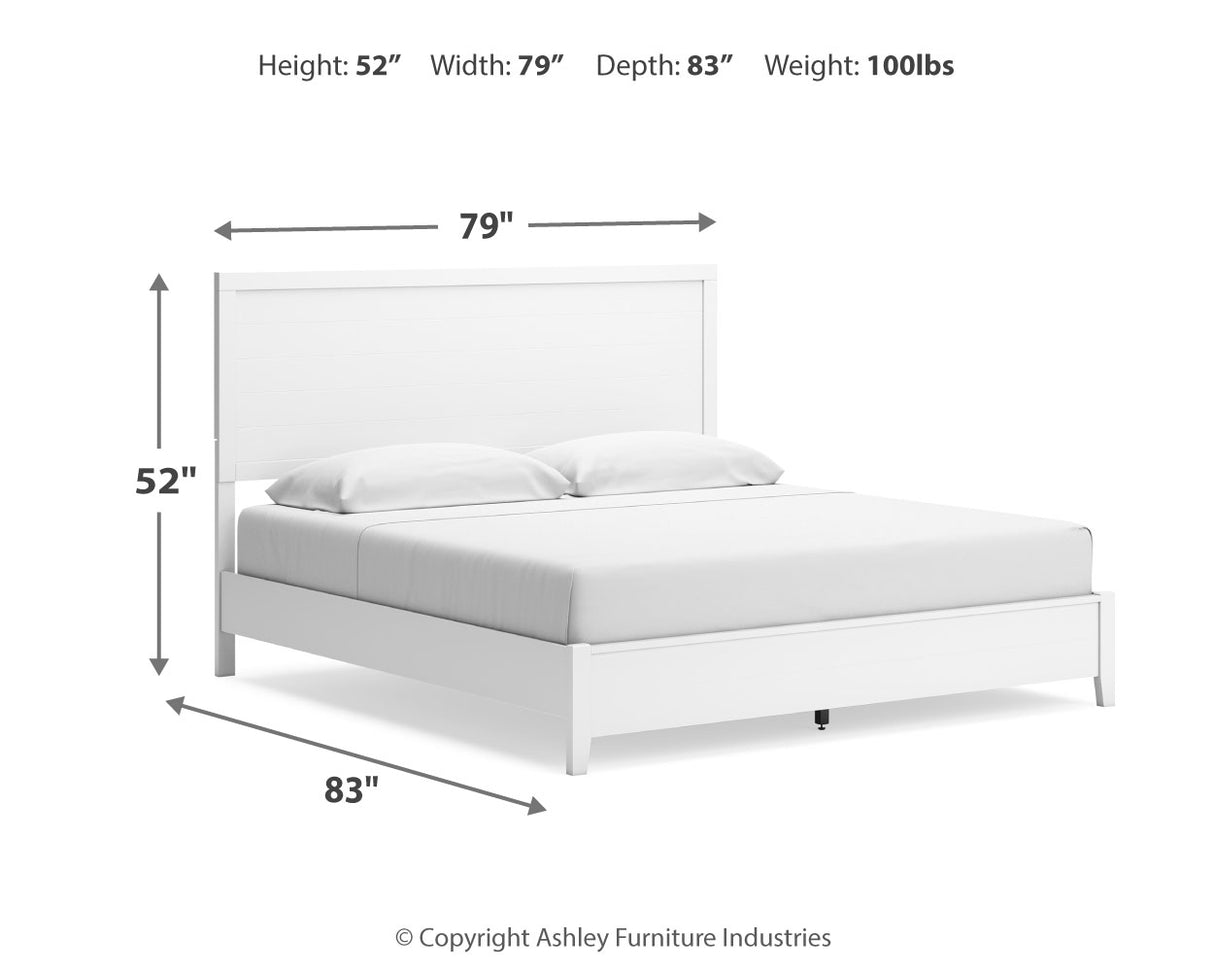 Binterglen King Panel Bed with Dresser and Nightstand in White from Ashley - Luna Furniture