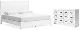 Binterglen King Panel Bed with Dresser in White from Ashley - Luna Furniture