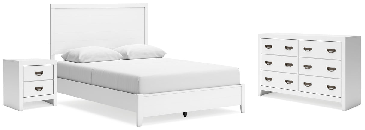 Binterglen Queen Panel Bed with Dresser and Nightstand in White from Ashley - Luna Furniture